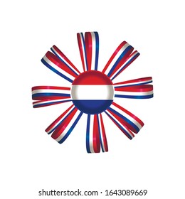 Detailed rosette flag Netherlands, eps10 vector illustration