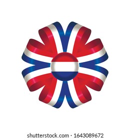 Detailed rosette flag Netherlands, eps10 vector illustration