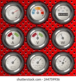  detailed rounded analog meter icons