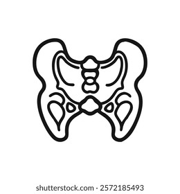 Detailed Sacrum Anatomy Vector Illustration Icon