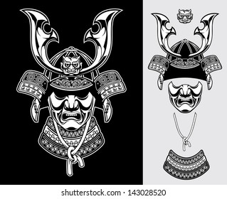 detailed samurai armor vector