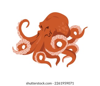 Detailed Scary Kraken or Big Octopus Illustration