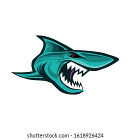 Detailed Scary Shark Blue Ocean Colour Stock Vector (Royalty Free ...