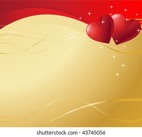 Detailed scroll and hearts page with copy space.