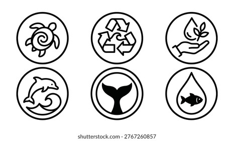 Detailed sea turtle emblem inside a round circle