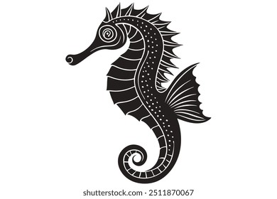 Detailed Seahorse On White Background