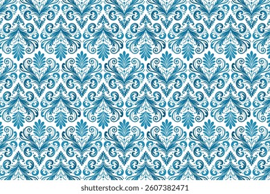 detailed seamless blue floral pattern with vintage-inspired botanical motifs for stylish bedsheets and wrapping accessories

