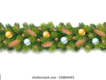 Detailed Seamless Christmas Garland
