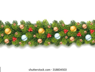 Detailed Seamless Christmas Garland