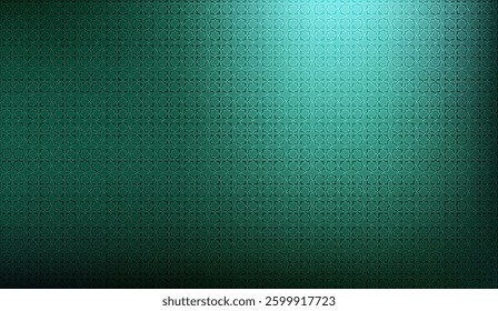 Detailed Seamless Geometric Pattern with Emerald Green Gradient Radiating from Center, Perfect for Backgrounds and Decorative Designs showcasing symmetrical shapes and calming hues