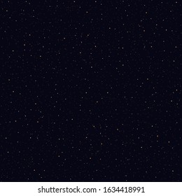 Detailed seamless realistic night starry black sky. Cosmos concept. Galaxy explosion. Stars in space abstract. Astronomy beauty pattern. Congratulations or invitation background. Vector illustration