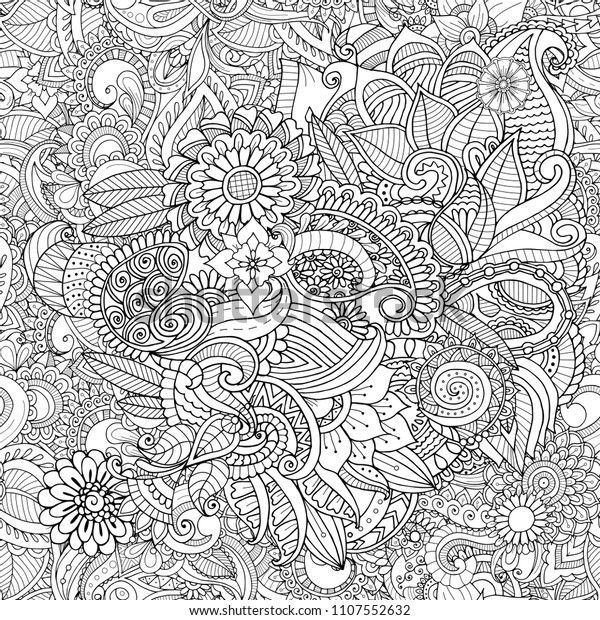 Detailed Seamless Zentangle Background Could Be Stock Vector (Royalty ...