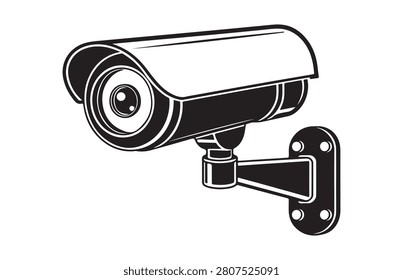 Detailed security camera icon on transparent background professional surveillance equipment for safety and monitoring.