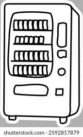 Detailed Self-Service Machine Drawing, Classic Hand-Sketched Artwork