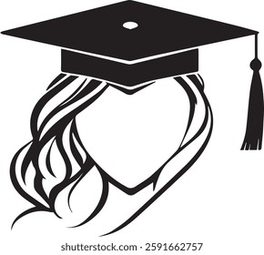 A detailed set of graduation cap vector illustrations symbolizing achievement and education. Perfect for academic designs, logos, and certificates