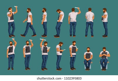 detailed set of man
