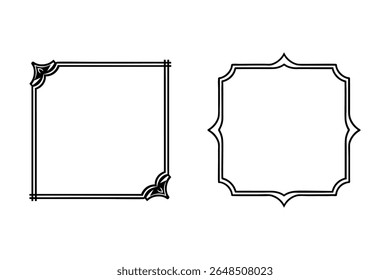 Um conjunto detalhado de quadros ornamentais retro e bordas vintage em formato vetorial. Perfeito para convites, certificados e projetos de design que precisam de um toque de elegância clássica.