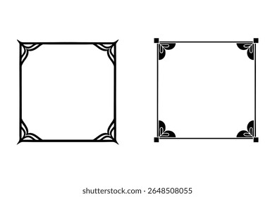 A detailed set of retro ornamental frames and vintage borders in vector format. Perfect for invitations, certificates, and design projects needing a touch of classic elegance.