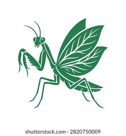 Detailed side profile mantis vector for biological themes.