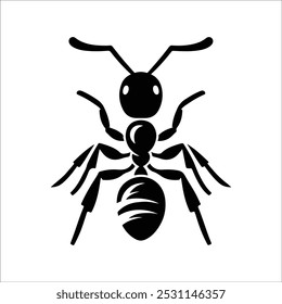 Detailed Silhouette of an Ant in a Bold, Geometric Design - Scalable Vector Illustration