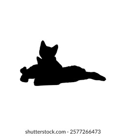 
Detailed silhouette of a cat, pet animal graphic.