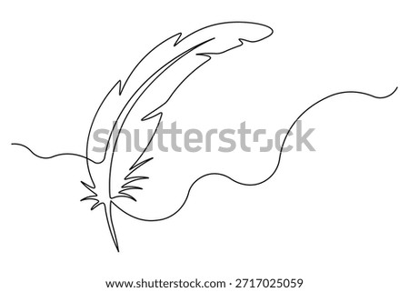 Detailed Single Line Art Bird Feather for Contemporary Branding