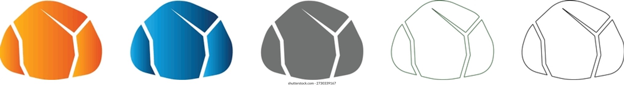 Um ícone de pedra simples detalhado, vetor ilustrado e isolado, pertencente a um conjunto abrangente de ícones, pode ser renderizado como um gráfico preto sólido.