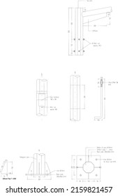 Detailed Sketch Of The Connection Of The Iron Connection On The Street Light Pole