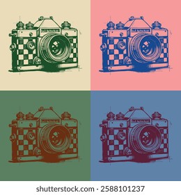 A detailed sketch of a retro vintage camera with classic design elements. Perfect for photography lovers, nostalgia, artistic projects, and vintage-themed designs.