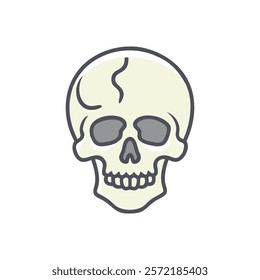 Detailed Skull Anatomy Vector Icon Design