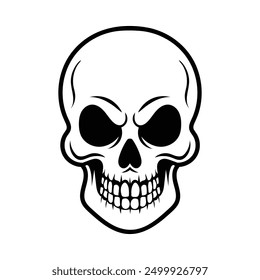 Detailed skull line art with intricate designs, suitable for high-quality prints and creative projects needing a sophisticated and artistic touch