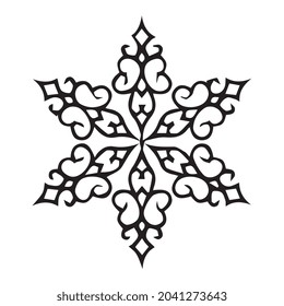 detailed snowflake element vector art