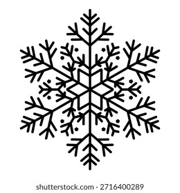 Detaillierte Schneeflocken-Umrisse einzeln auf weißem Hintergrund