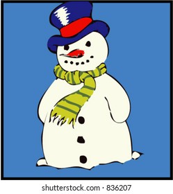 a detailed snowman illustration