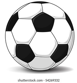 Detailed Soccer ball (football), isolated, no gradient and transparencies