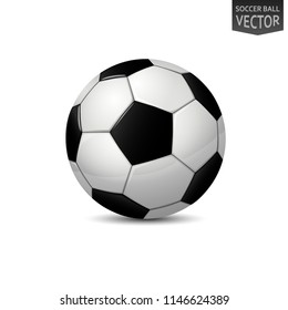 Detailed Soccer Ball isolated on white background. Vector Illustration