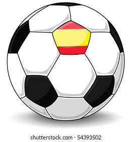 Detailed Soccer ball of spanish team, isolated, no gradient and transparencies