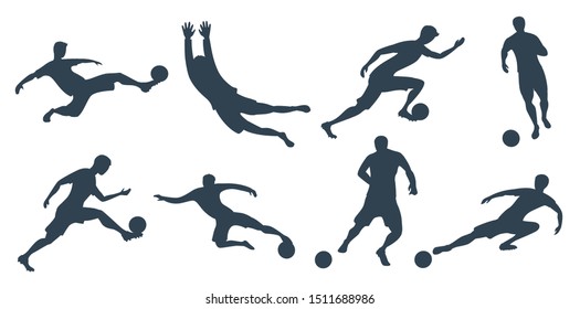 Soccer Players Referee Silhouettes Stock Vector (Royalty Free ...