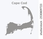 a detailed solid map of Cape Cod