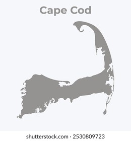 um mapa sólido detalhado de Cape Cod