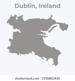 a detailed solid map of Dublin, Ireland