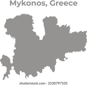 a detailed solid map of Mykonos, Greece
