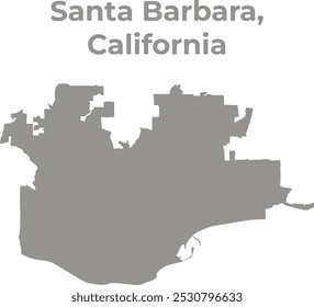 a detailed solid map of Santa Barbara in Colifornia