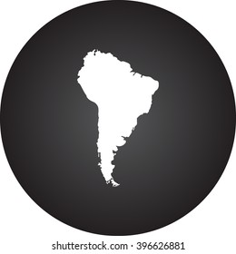 Detailed south america continent simple icon on round background