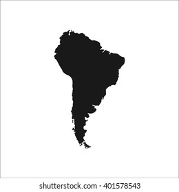 Detailed south america continent simple icon on white  background