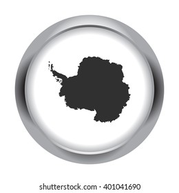 Detailed south pole antarctica continent simple icon on round background