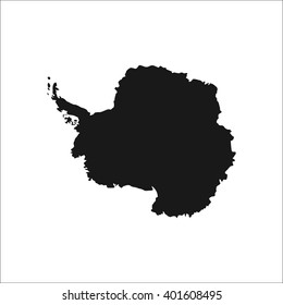 Detailed south pole antarctica continent simple icon on white  background