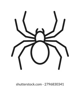 Detailed spider vector icon representing arachnids, wildlife, nature, insects, and Halloween-themed elements. Suitable for educational materials, pest control services, environmental projects, decorative designs, gaming assets, and seasonal graphics.