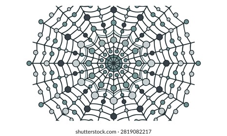 detailed spider web with dewdrops showcasing delicate silk threads and complex geometric design in a natural outdoor environment with subtle lighting