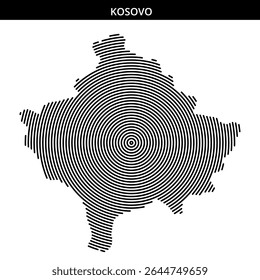 Detailed spiral pattern illustrating the shape of Kosovo